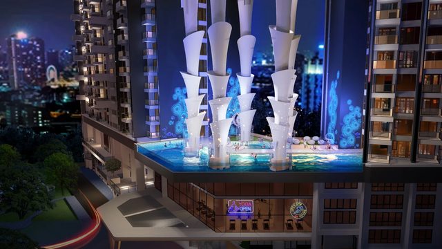 Coral-Themed Pool Deck